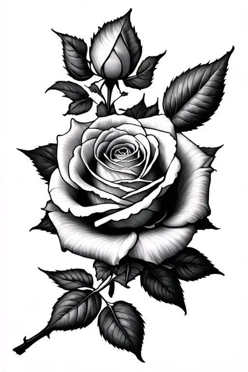 dying rose tattoo design idea