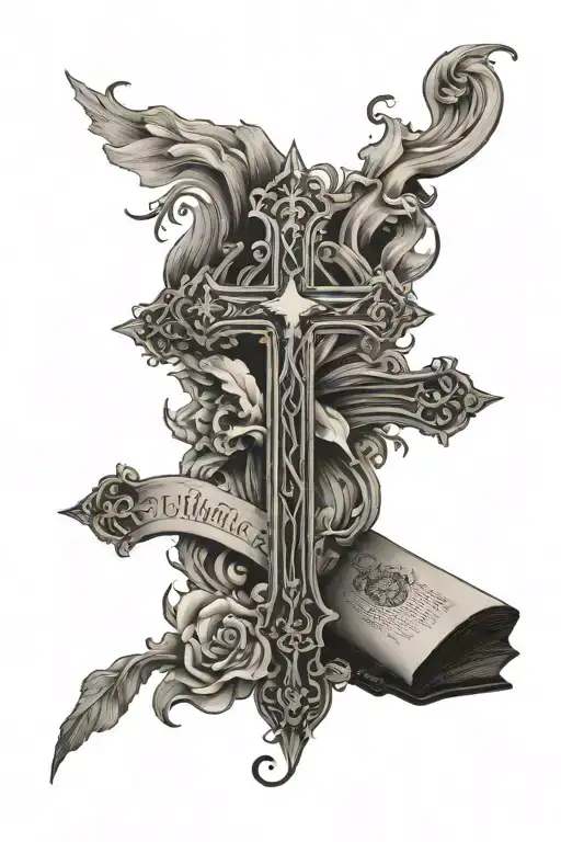 bible quote with cross tattoo tattoo design idea
