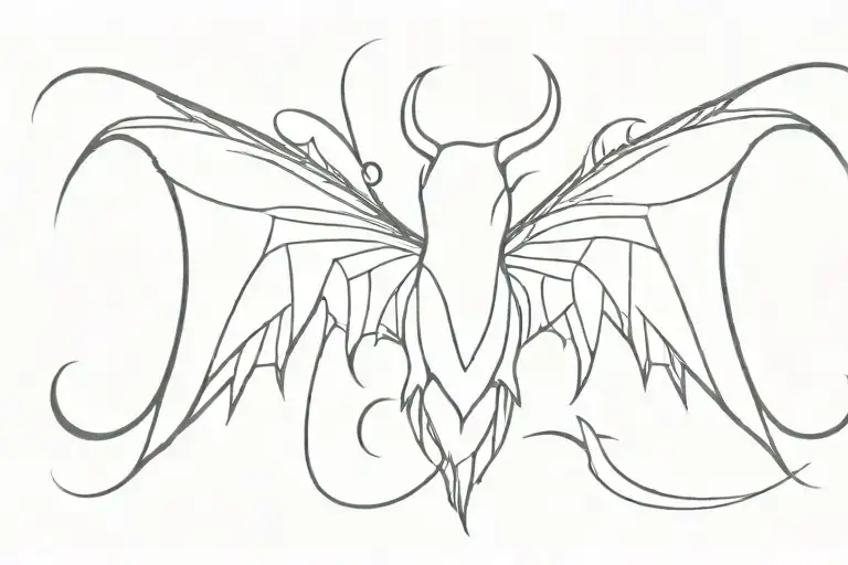 Spiquril devil wing tattoo design idea