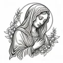 crying virgin mary tattoo design idea