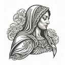 crying virgin mary tattoo design idea