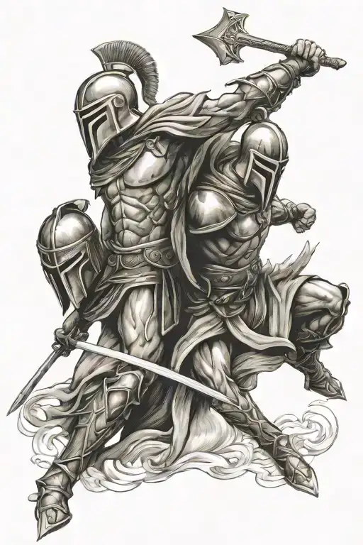 proverbs 27:17 and Spartans fighting tattoo design idea