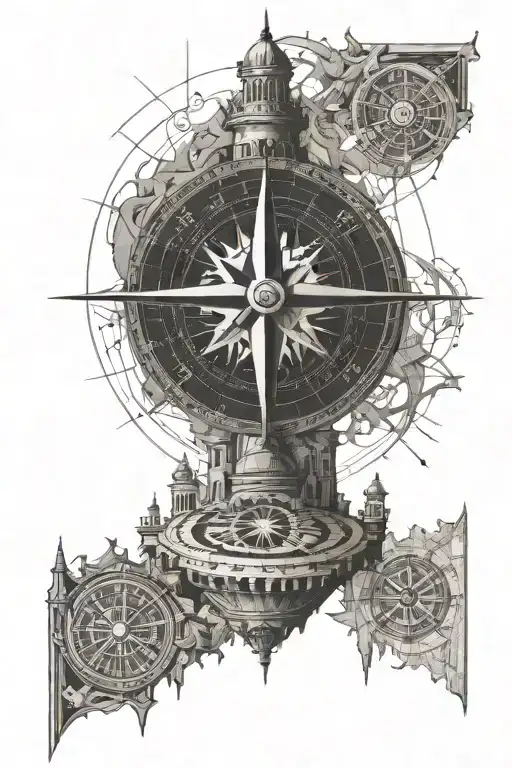 I want a fineline gothic tattoo combination of architectural maths, Pytheas the Greek explorer, compass. Fell free to ad tattoo design idea