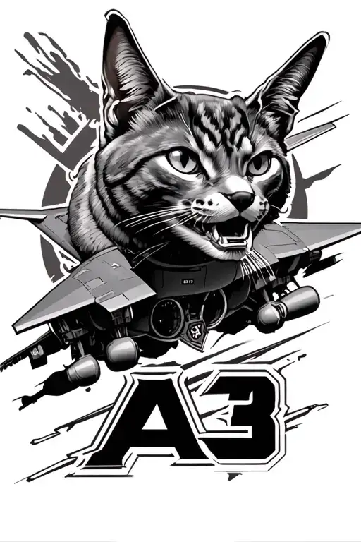 f14 tomcat in action packed tattoo desine for forearm with the letters A3 at the bottom tattoo design idea
