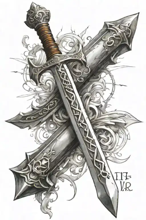 templar sword tattoo design idea