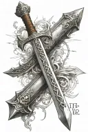 templar sword tattoo design idea