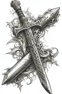 templar sword tattoo design idea