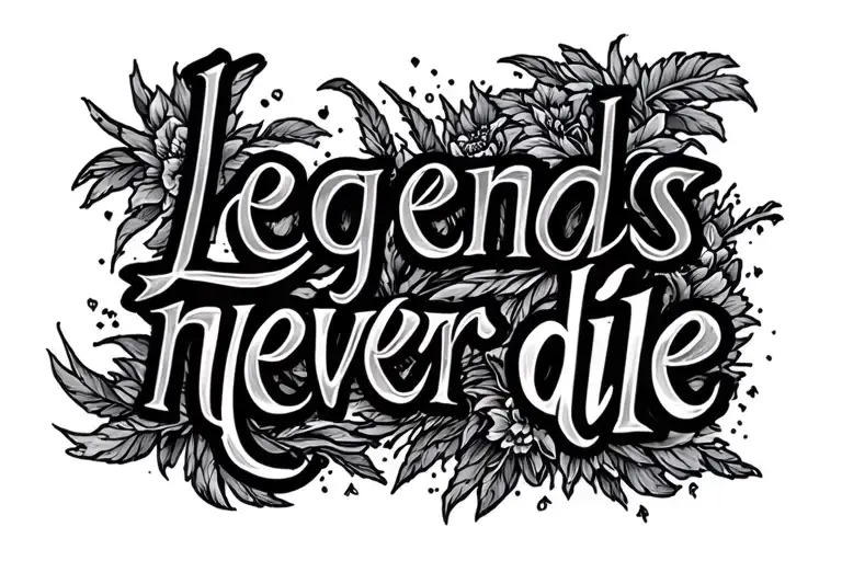 "Legends never die" Legends never die " wrote tattoo design idea