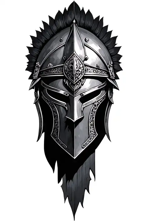 praetorian helmet adorned tattoo design idea