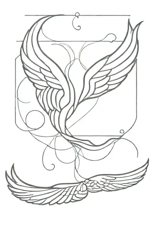 wings with gemini symbol tattoo design idea