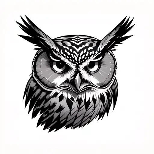 Native American Owl tattoo design idea