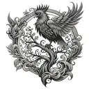 phoenix and tree of life tattoo tattoo design idea