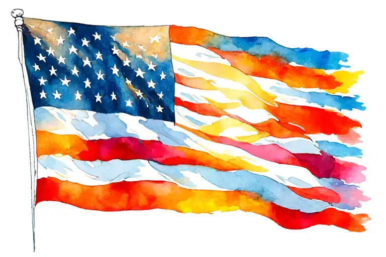 deaf flag waving tattoo design idea