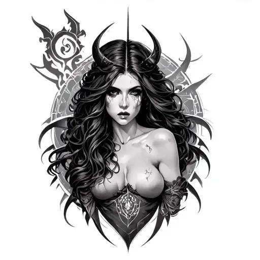 Lilith Diablo 4 tattoo design idea