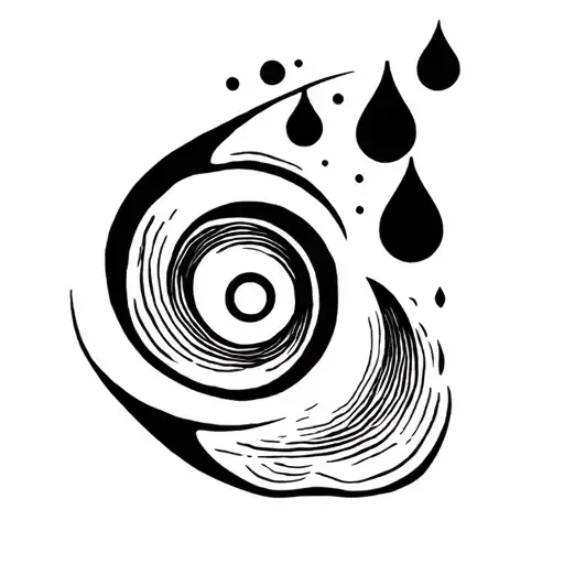 fabric and water drop tattoo design idea