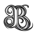 Cursive B tattoo design idea