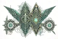 casket bullets tattoo design idea