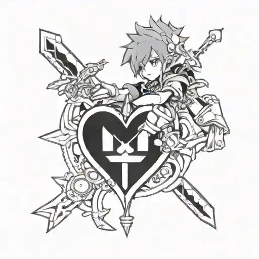 kingdom hearts and persona  tattoo design idea