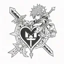 kingdom hearts and persona  tattoo design idea