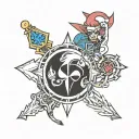 kingdom hearts and persona  tattoo design idea
