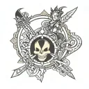 kingdom hearts and persona  tattoo design idea