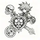 kingdom hearts and persona  tattoo design idea