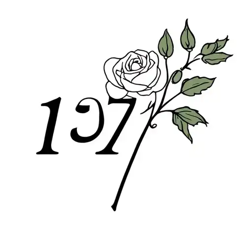"13  7" malin symbol and rosebuds and laurius tattoo design idea