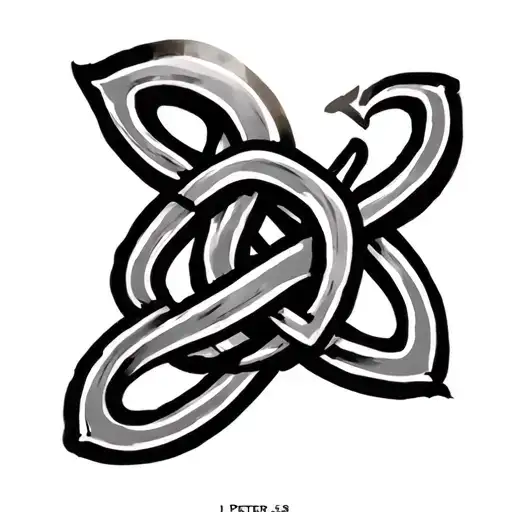 "1 Peter 5:8" Dara knot  representing tattoo design idea