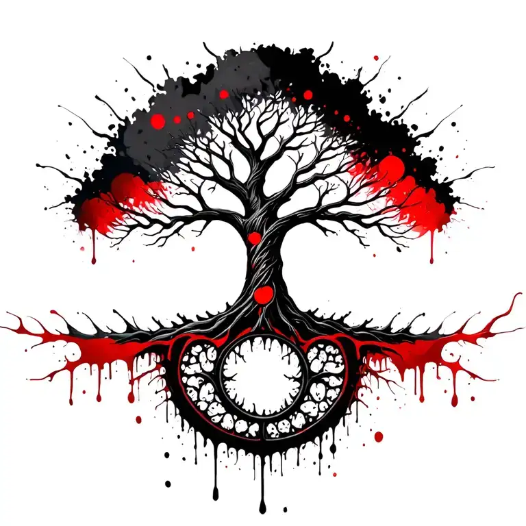 tree of life intertwined tattoo design idea