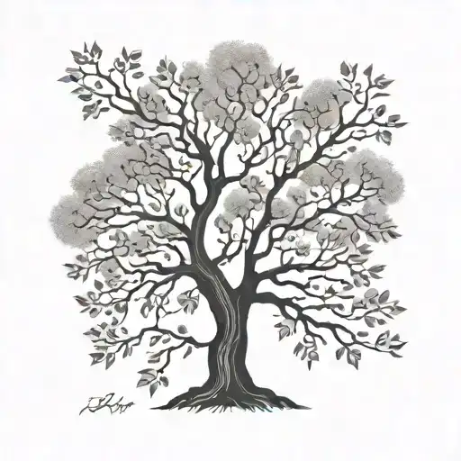 simple tree with the branches and leaves being lightning  tattoo design idea
