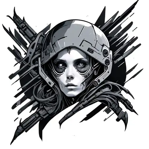 Cybernetic tattoo design idea