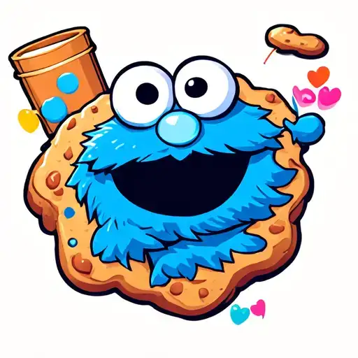 cute Cookie Monster tattoo design idea