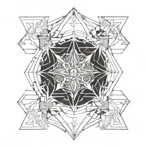 A geometric tattoo design inspired by ancient wisdoms and meditation practices tattoo design idea