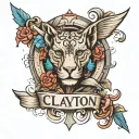 Tattoo concept with the names, "Clayton" and "Carter", banded around my collar, shoulders, back and chest. tattoo design idea