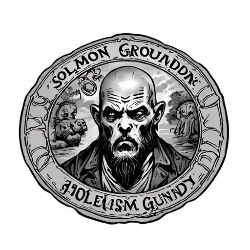 17 / 5.000seals of Solomon Grundy headstone tattoo design idea