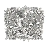danse macabre renaissance inspired tattoo design idea