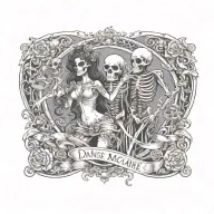 danse macabre renaissance inspired tattoo design idea