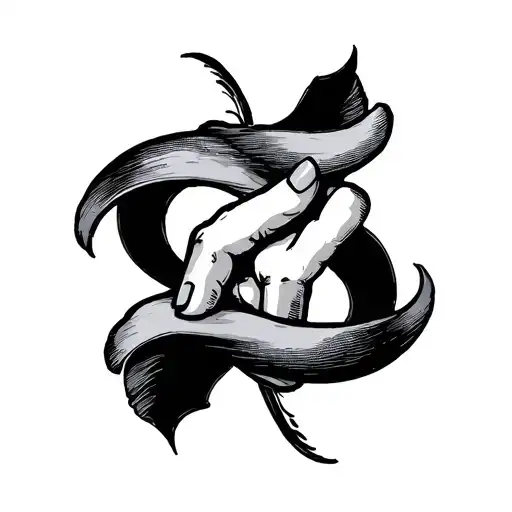 hand and finger placement with a discipline cursive writing and symbols  tattoo design idea