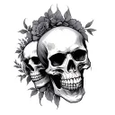 2 Skulls tattoo design idea
