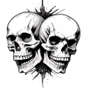 2 Skulls tattoo design idea
