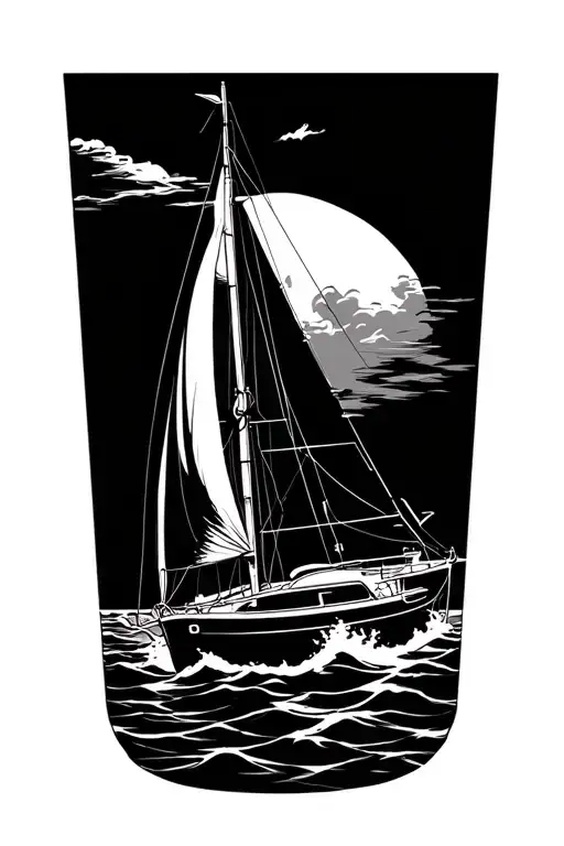 420 sailboat sailing tattoo design idea