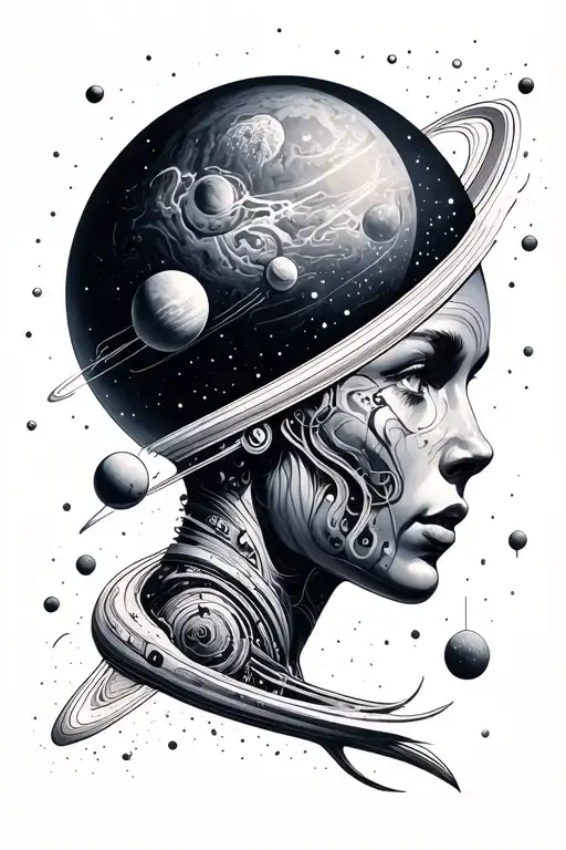 neurodivergent outer space themed tattoo tattoo design idea