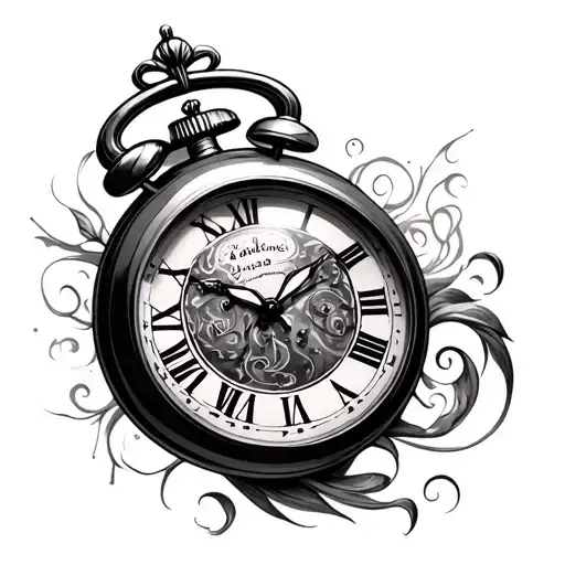 time piece tattoo design idea