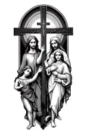 Holy cross and family tattoo design idea