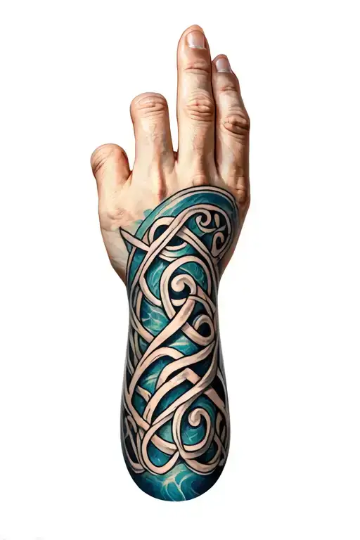 Celtic and Koru ring finger tattoo tattoo design idea