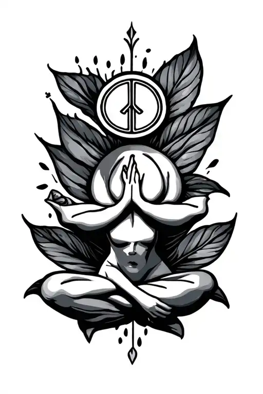 peace and balance mind body and soul tattoo design idea