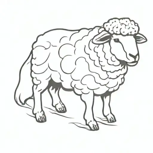 sheep tattoo design idea
