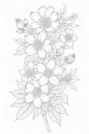 Chrysanthemum, Aster, Snowdrop, and Hellebore simple - no leaves tattoo design idea