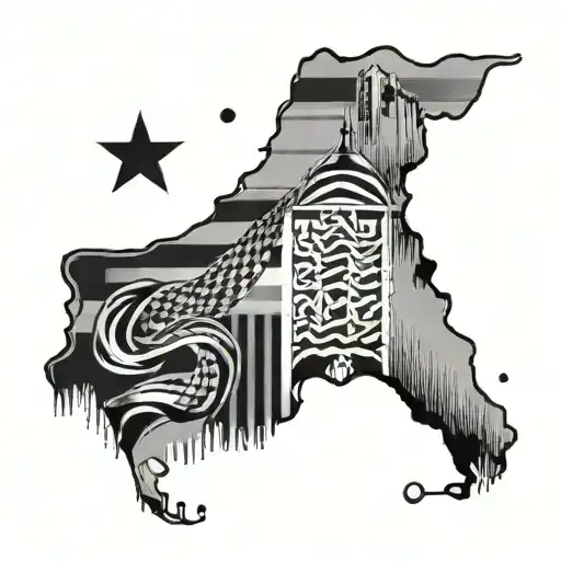 Palestine with keffiyeh tattoo design idea