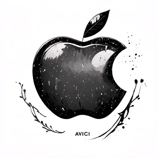AVICII LOGO BUT THE APPLE tattoo design idea
